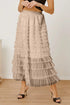 'Milena' Ruched High Waist Tiered Skirt - Celes Fashion